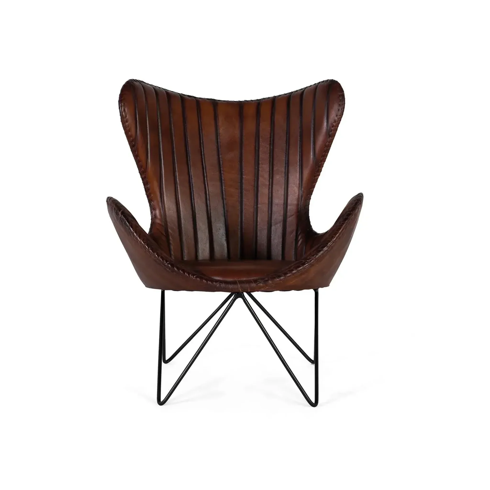 Voir la diapositive 2 : GINER Y COLOMER SL Fauteuil en cuir 83 cm style industriel vintage