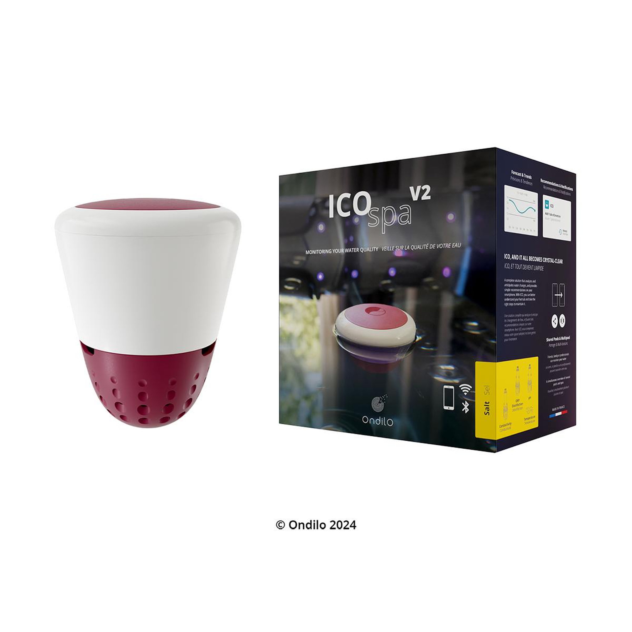 Voir la diapositive 3 : ONDILO Analyseur d'eau connecté wifi + bluetooth - ico spa v2 sel
