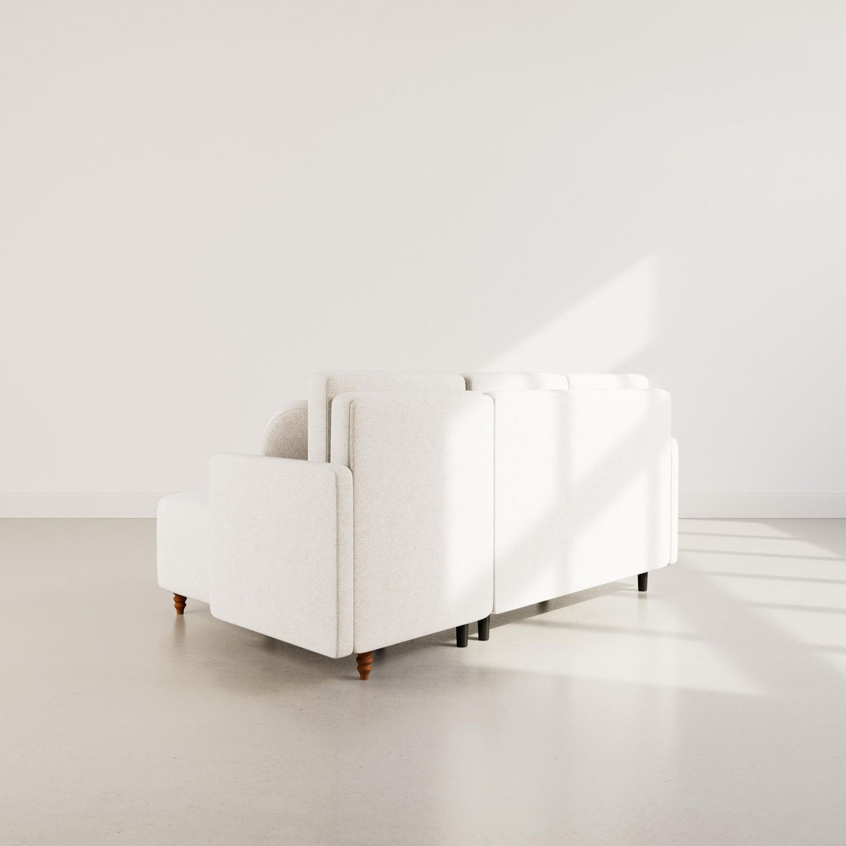 BEST MOBILIER Calypso - canapé d'angle réversible 4 places convertible avec coffre en tissu