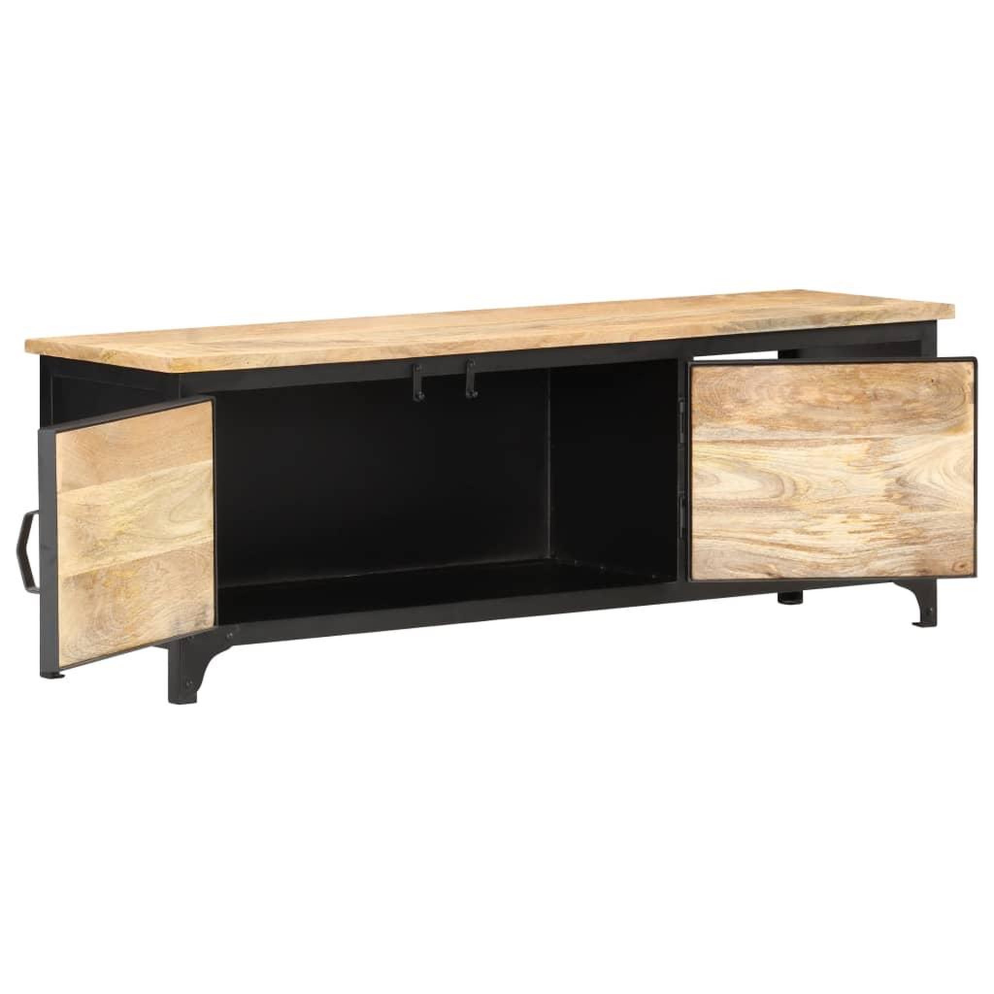 Voir la diapositive 2 : VIDAXL Meuble TV 120x30x40 cm Bois massif de manguier
