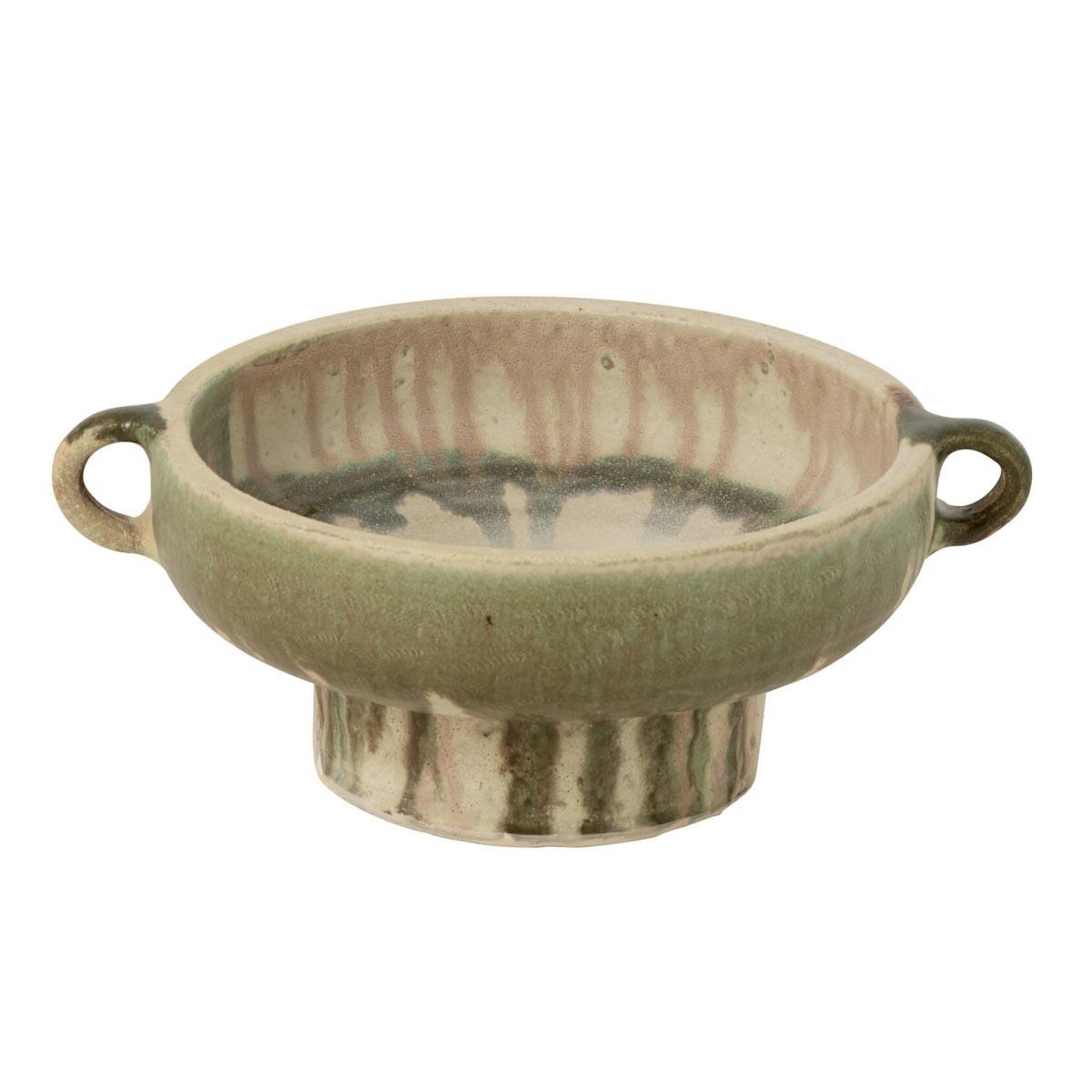 J-LINE Coupe déco sur pied  oliveto  29cm beige & vert