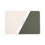 Voir la diapositive 3 : BJORN Set de table rectangulaire réversible - 6 pièces - Cuir recyclé blanc crème et vert de gris