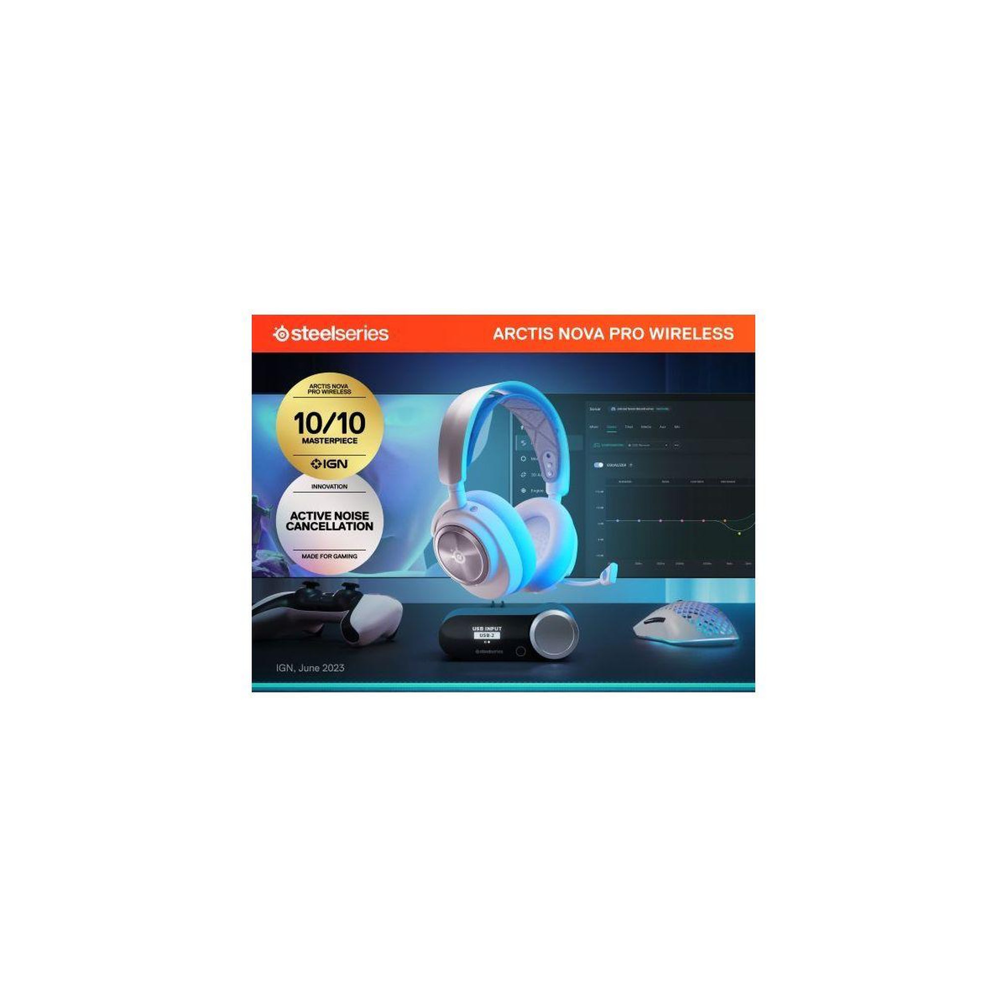 Voir la diapositive 2 : STEEL SERIES Casque gamer Arctis Nova Pro WL P White