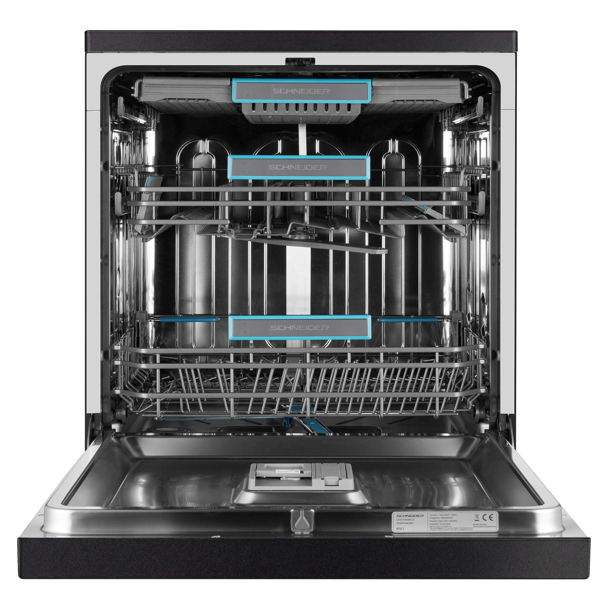 Voir la diapositive 3 : SCHNEIDER Schneider scdw1642ab - lave-vaisselle pose libre 16 couverts 60cm noir