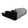 Voir la diapositive 7 : Canapé d'angle droit convertible CLELIA, 4 places, tissu microfibre gris PU blanc ou noir