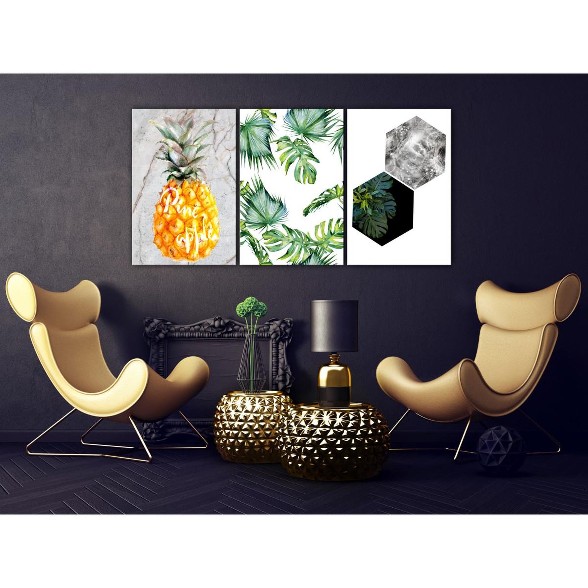 Voir la diapositive 2 : Paris Prix Tableau imprimé  hot tropics 3 panneaux  60x120cm
