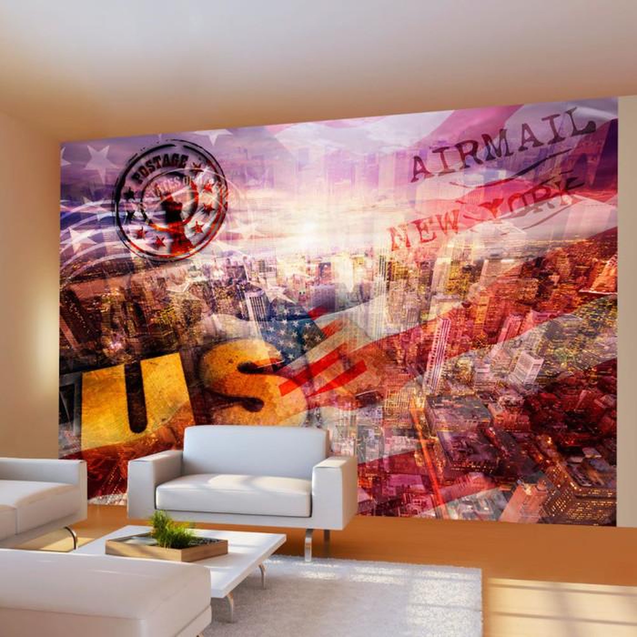 Paris Prix Papier Peint  New York Patriotic Theme. Coloris disponibles : Multicolore