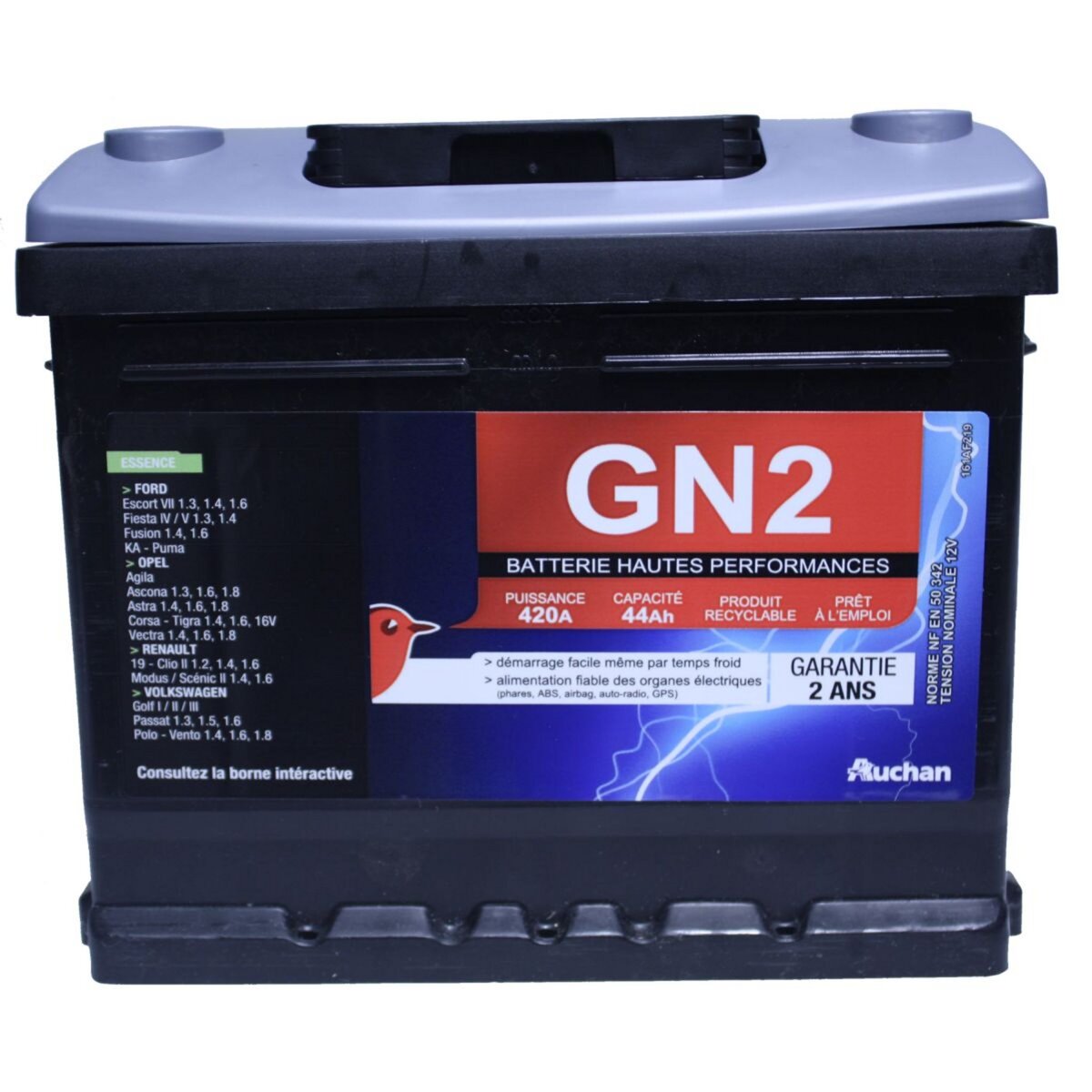 AUCHAN Batterie pour voiture GN2420A 44 AH pas cher 