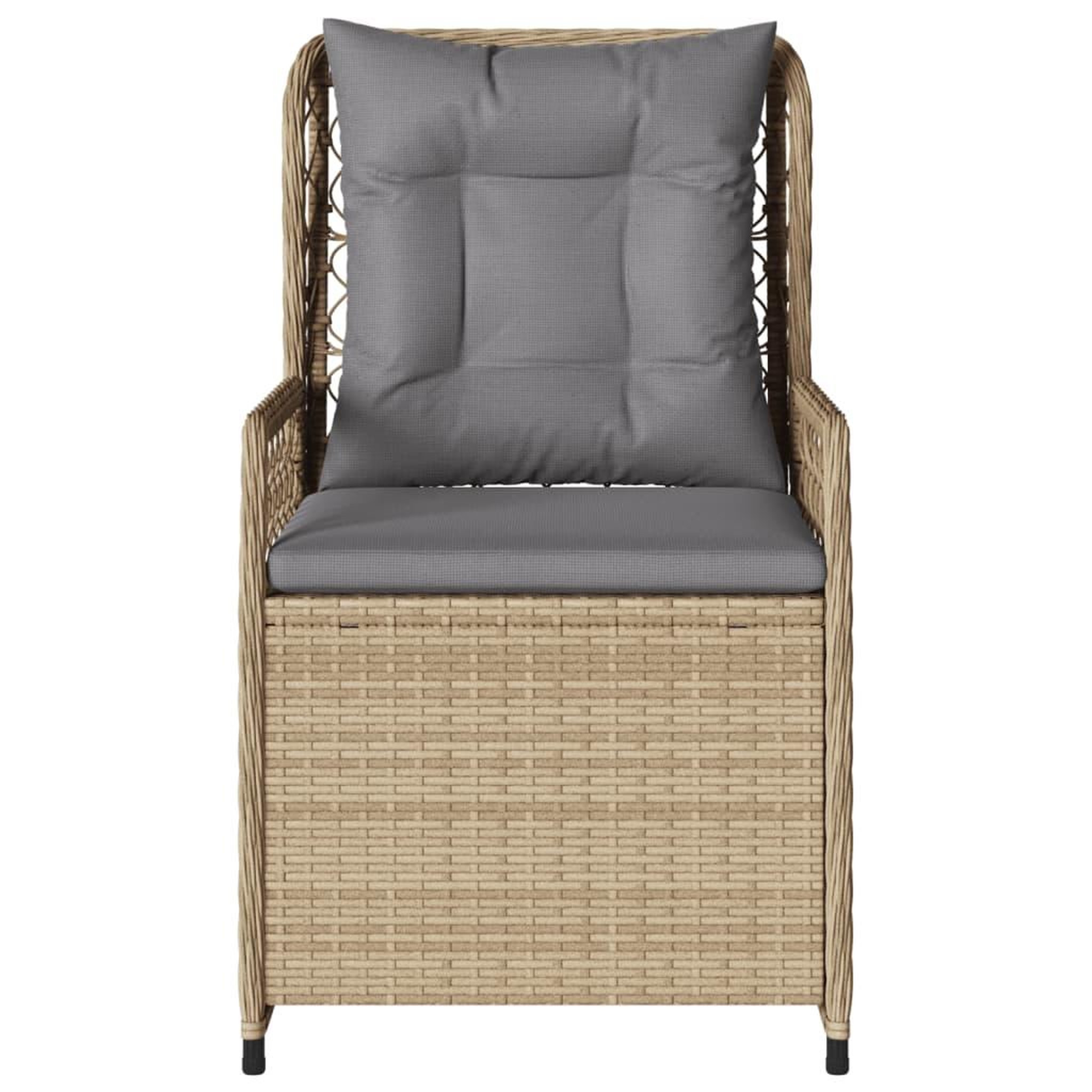 Voir la diapositive 5 : VIDAXL Chaises inclinables de jardin lot de 2 beige resine tressee