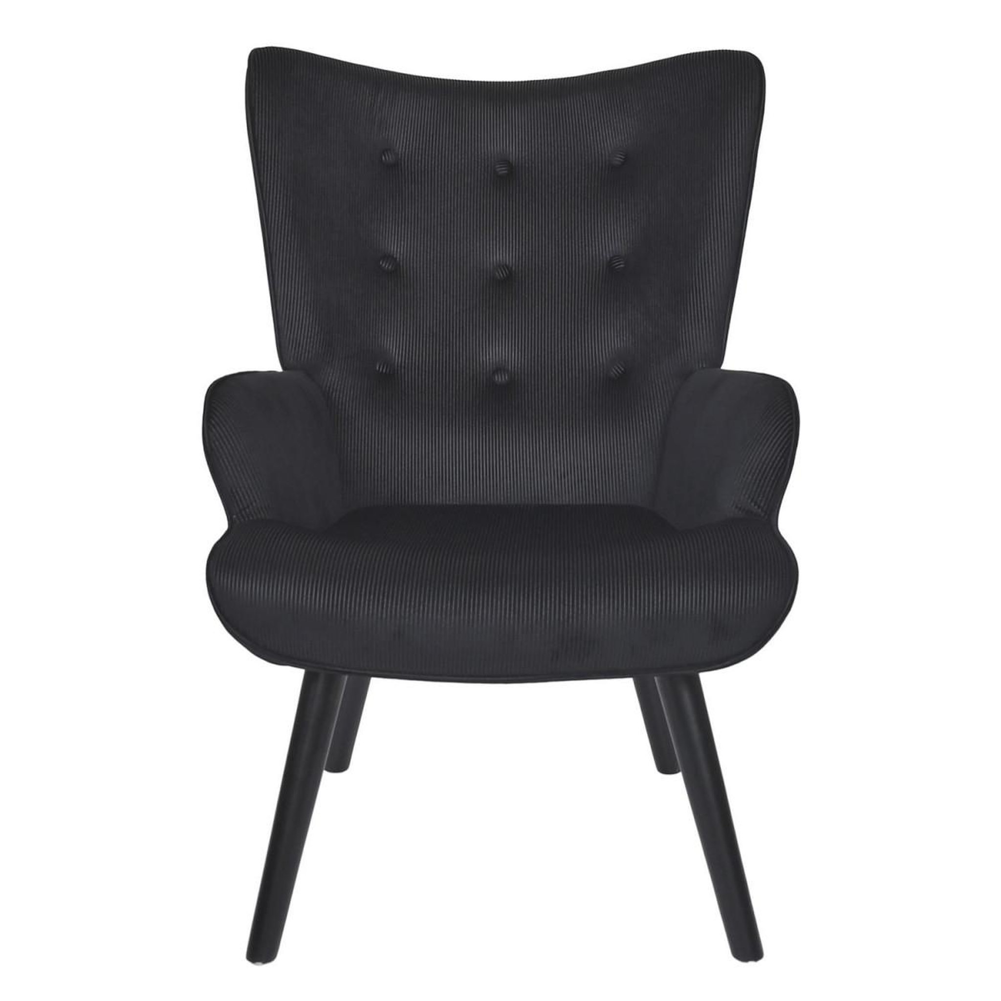 Voir la diapositive 2 : The Home Deco Factory Fauteuil en velours côtelé  giulia  96cm noir