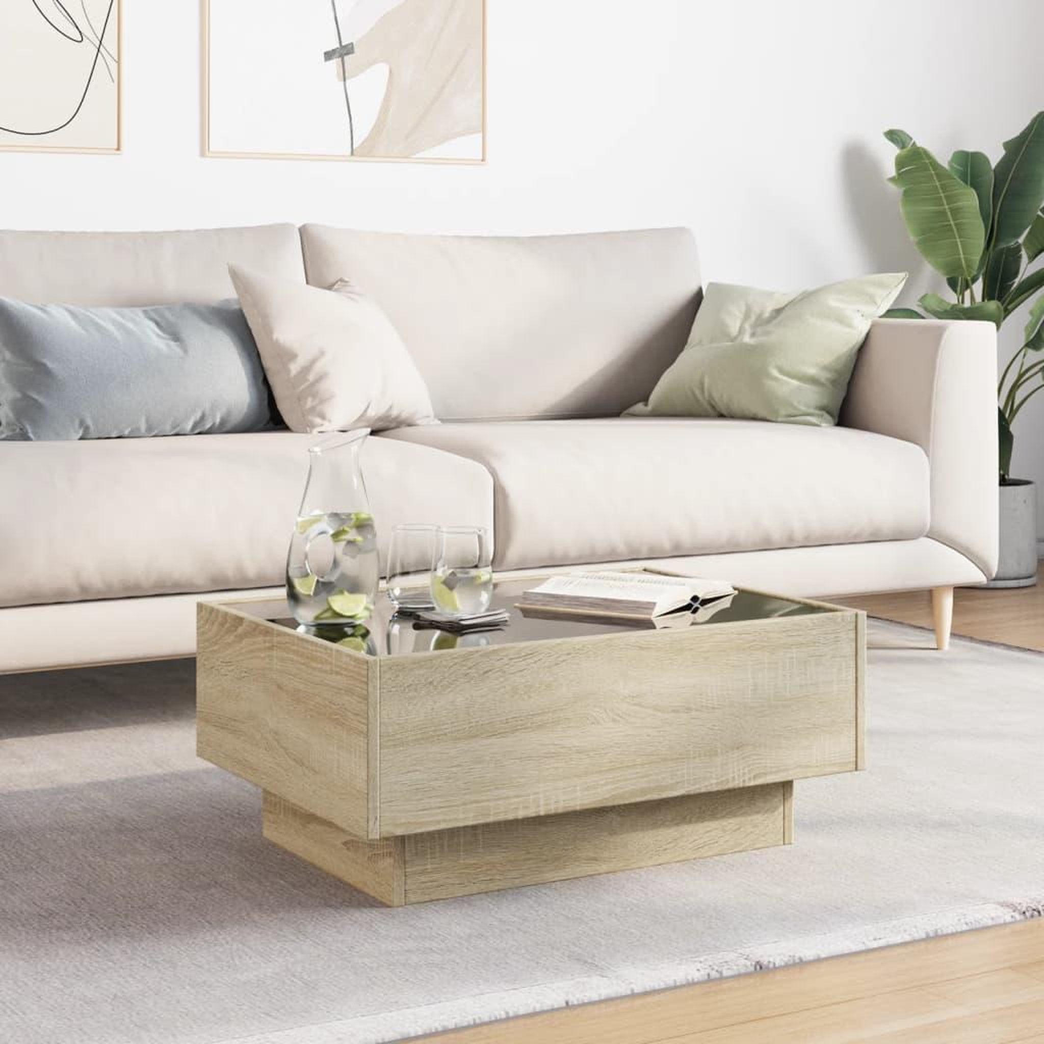 Voir la diapositive 4 : VIDAXL Table basse avec LED chene sonoma 70x50x30 cm bois d'ingenierie
