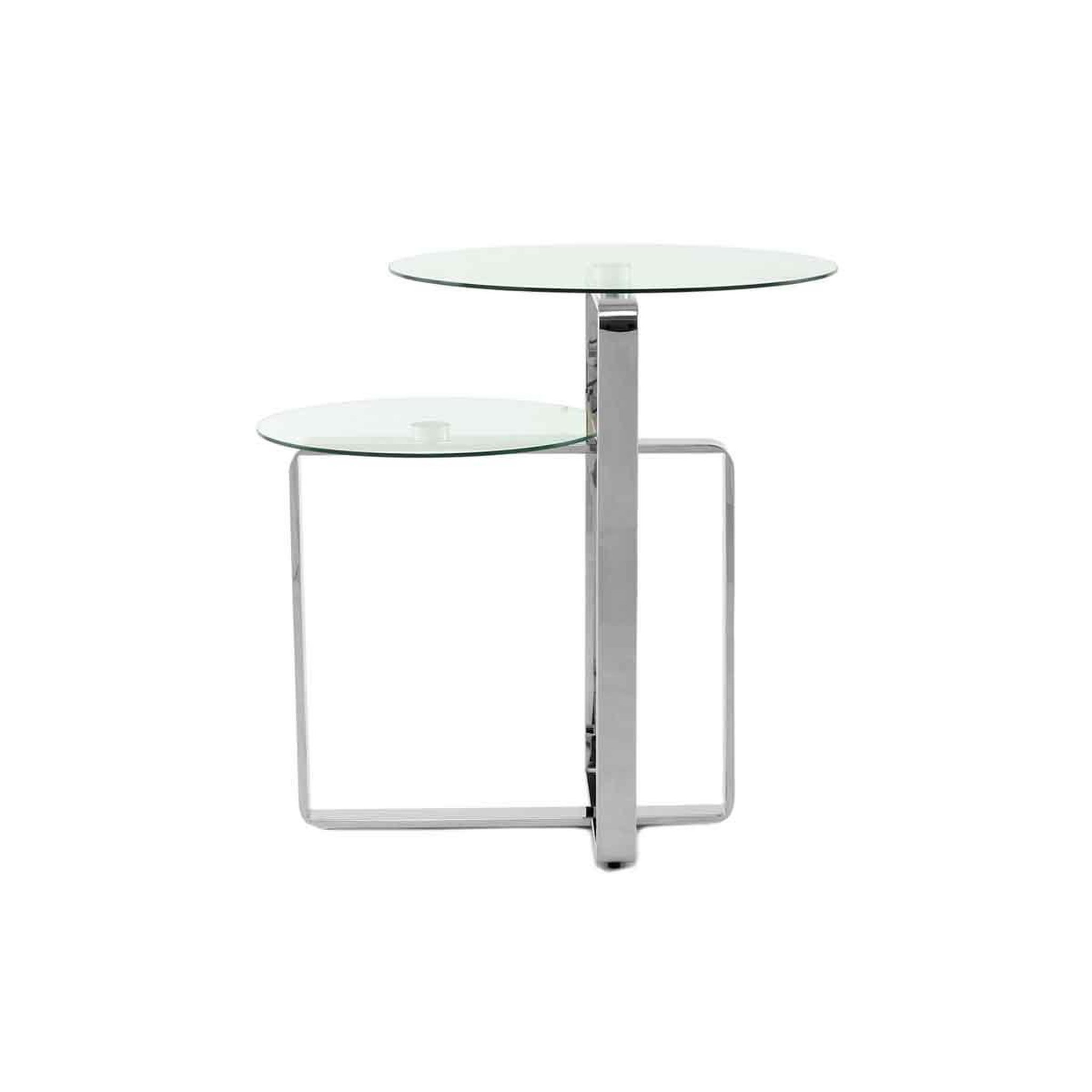 Voir la diapositive 3 : Paris Prix Table d'Appoint 2 Plateaux Design  Katris  60cm Argent