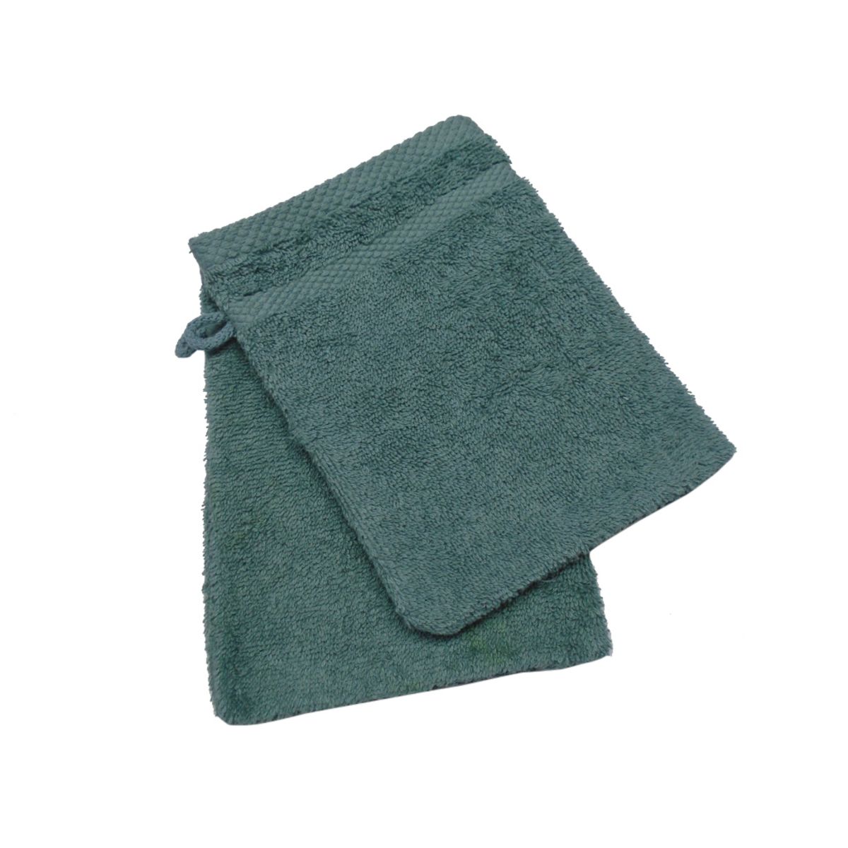 ACTUEL Lot de 2 gants de toilette unis en coton 500 g/m²