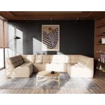 LISA DESIGN Alya - canapé modulable panoramique 7 places en simili. Coloris disponibles : Beige, Marron, Noir, Orange