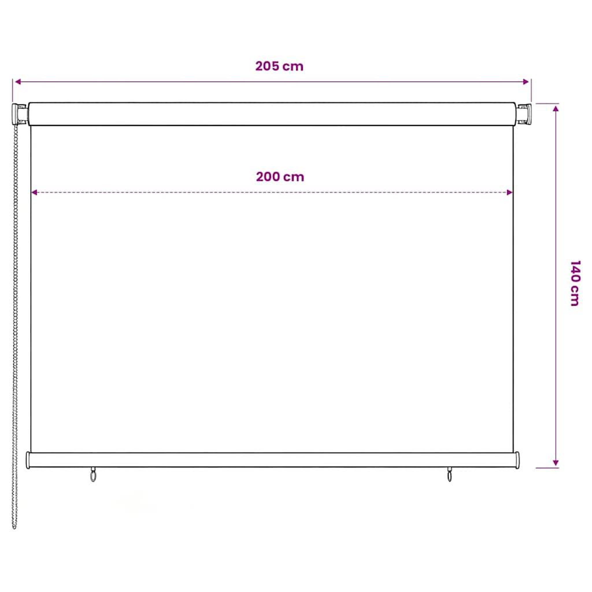 Voir la diapositive 6 : VIDAXL Store roulant d'exterieur 205 (l) x 140 (h) cm bleu hdpe