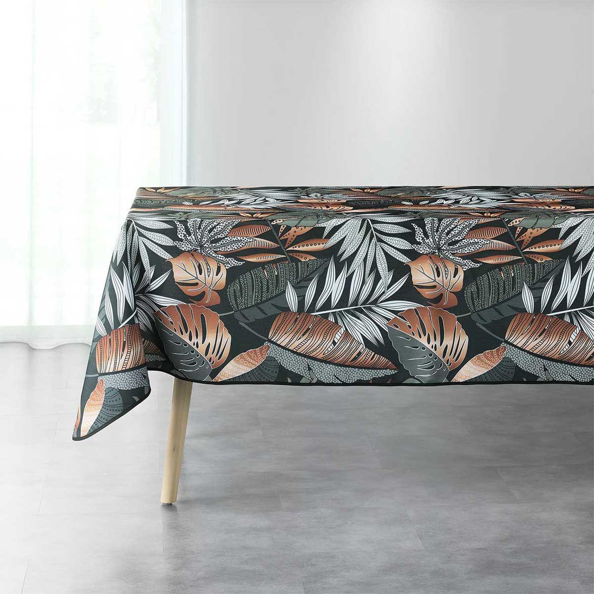 Douceur d'Intérieur Nappe imprimée  alianor  150x240cm kaki
