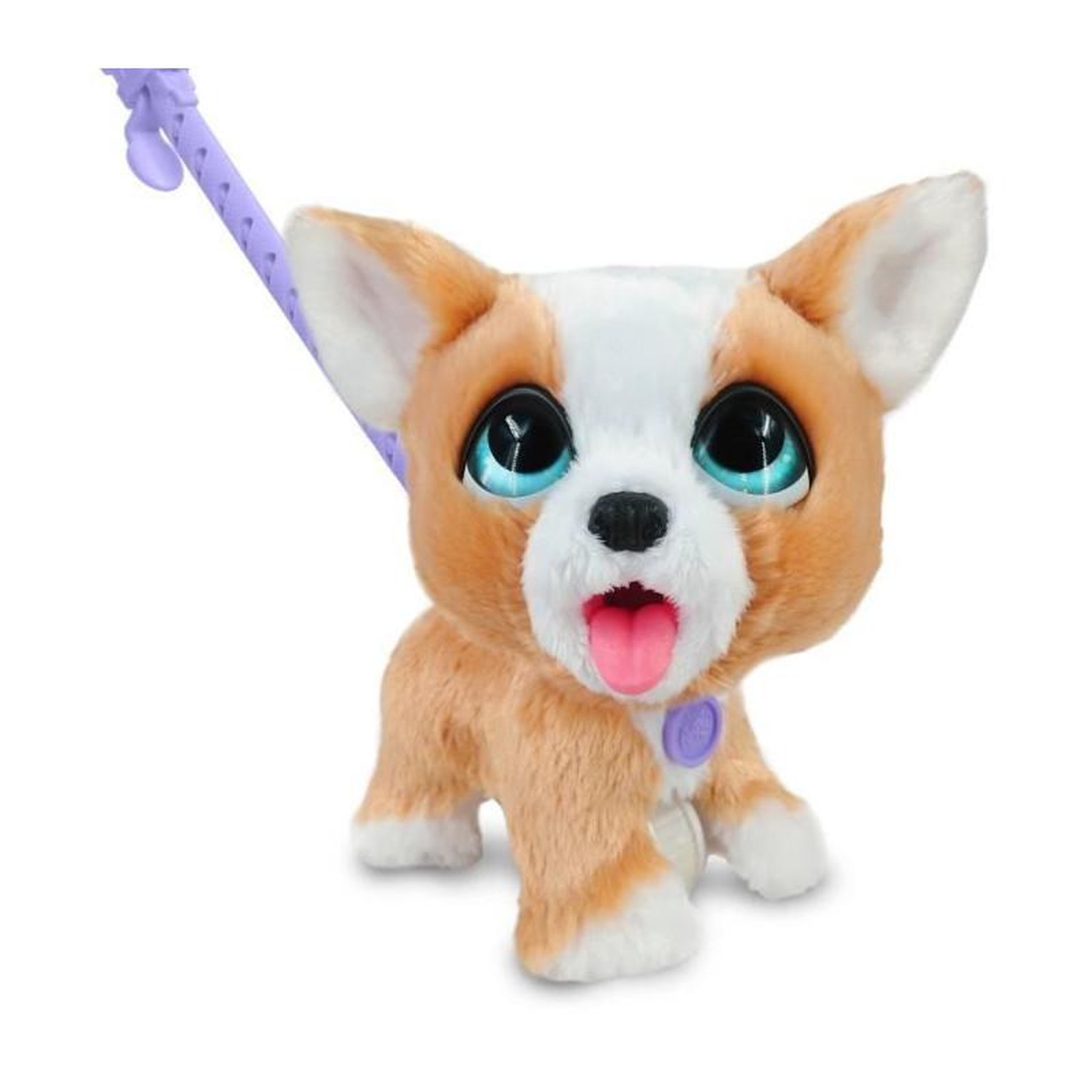 FURREAL FRIENDS Jouet interactif - FURREAL FRIENDS - Mon Copain qui Fait Popo 23 cm - Animal interactif avec laisse, friandises et pelle