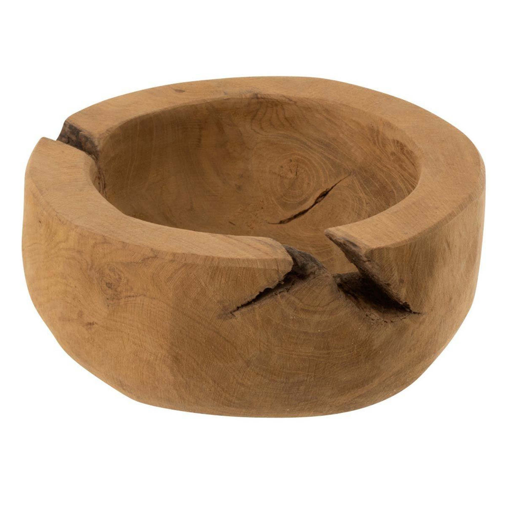 J-LINE Coupelle ronde déco  teck  20cm naturel