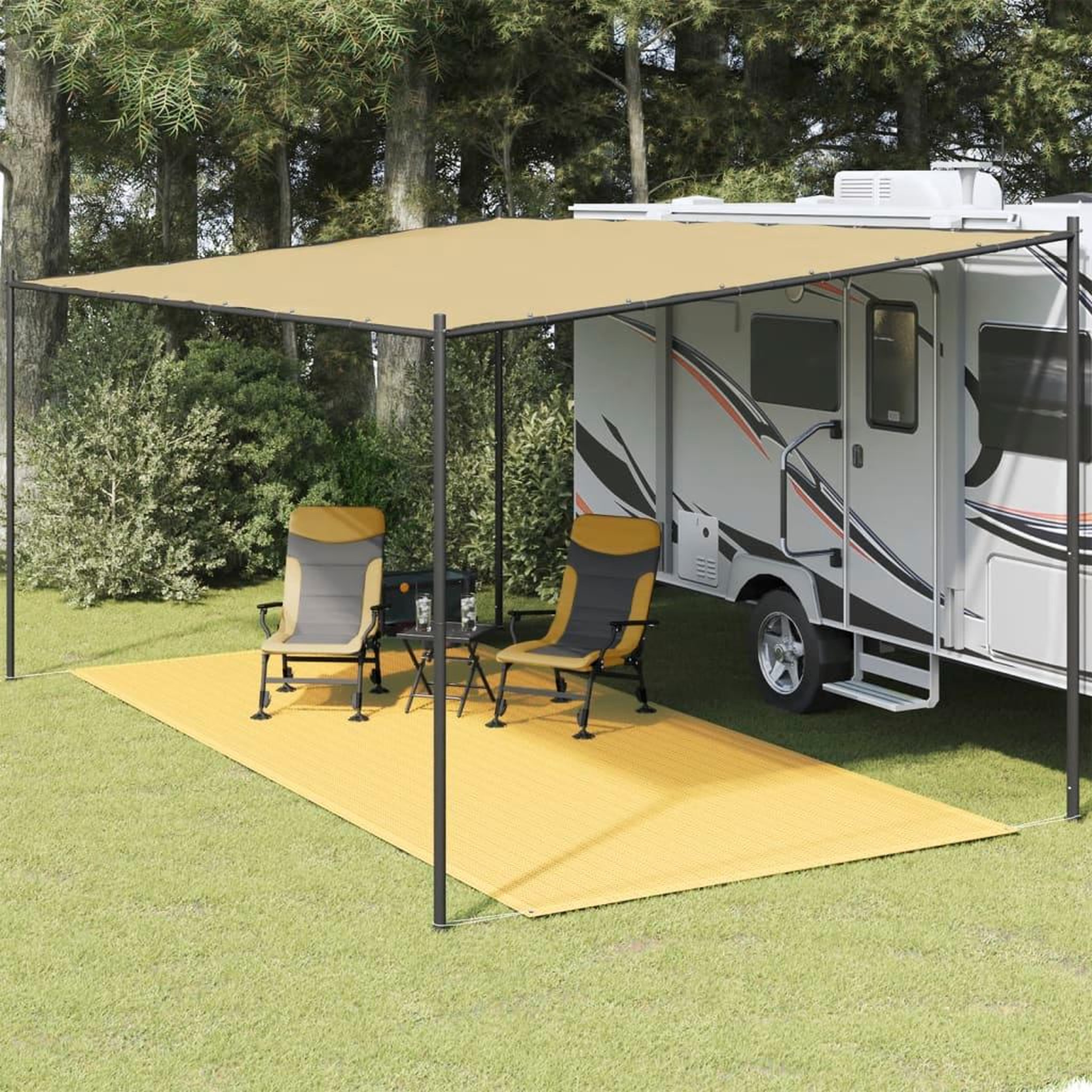 Voir la diapositive 1 : VIDAXL Tapis de tente 250x550 cm Beige
