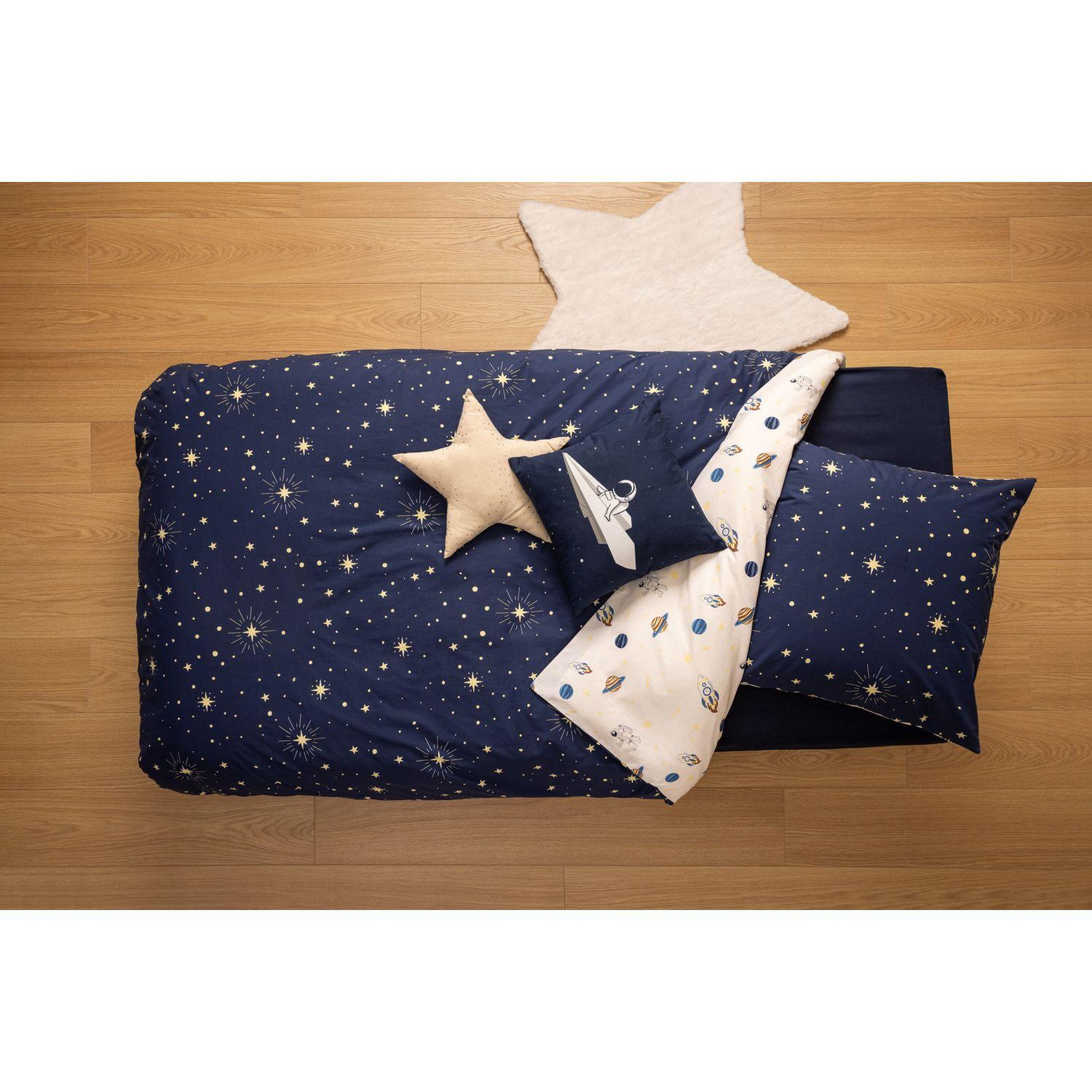 Voir la diapositive 3 : ATMOSPHERA Parure de lit enfant réversible espace - 100% coton - 140 x 200 cm