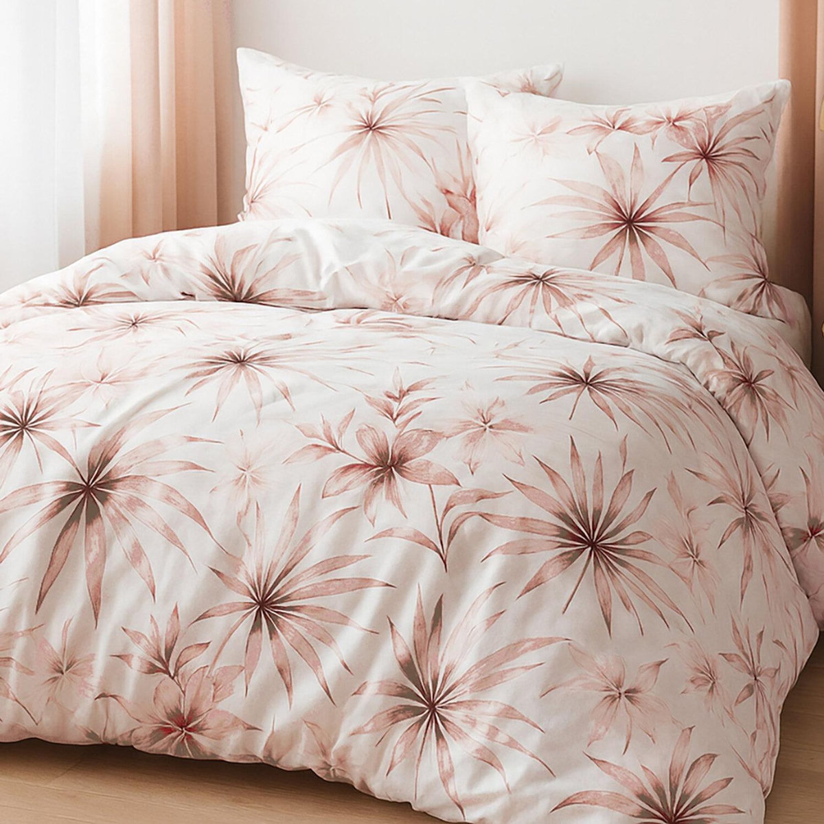 Home collection Parure housse de couette 100 % percale de coton 80 fils Rosavela