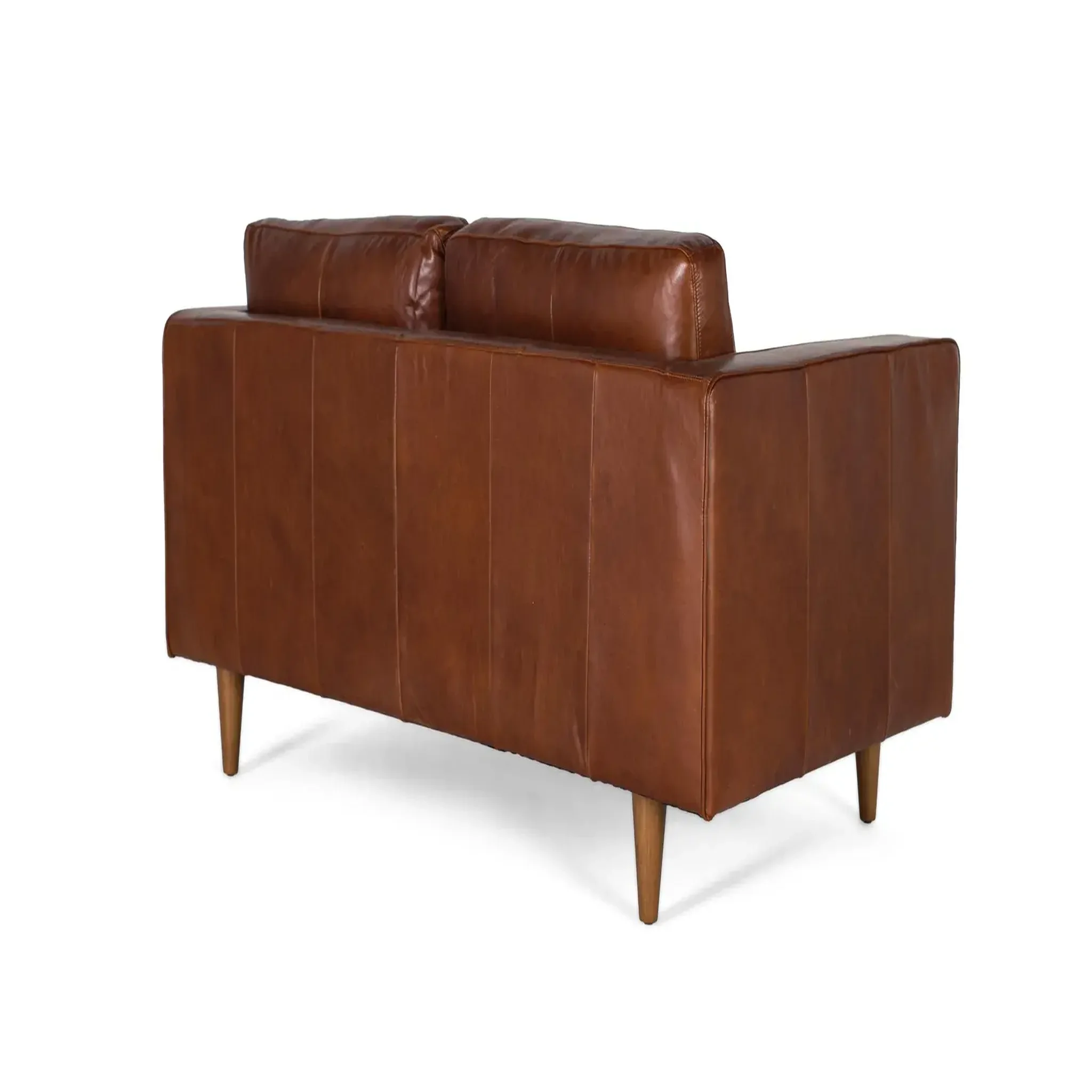 Voir la diapositive 2 : GINER Y COLOMER SL Canapé en cuir naturel, structure en bois 164cm style mid-century / rétro moderne