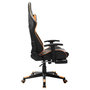 Voir la diapositive 3 : VIDAXL Chaise de jeu avec repose-pied Noir et orange Cuir artificiel
