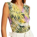 MORGAN Top Vert/Violet à fleurs Femme Morgan Dlila. Coloris disponibles : Jaune