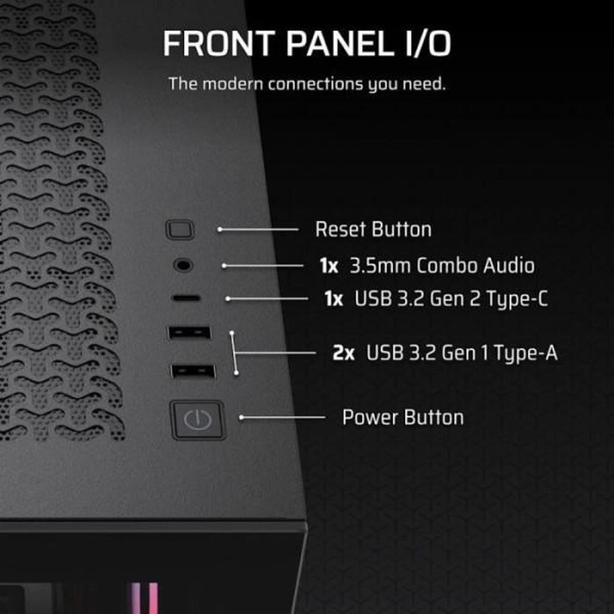 Voir la diapositive 6 : Corsair Boitier pc - corsair - 3500x rsr argb tempered glass mid-tower - 3 ventilateurs argb a rotor inversé - noir