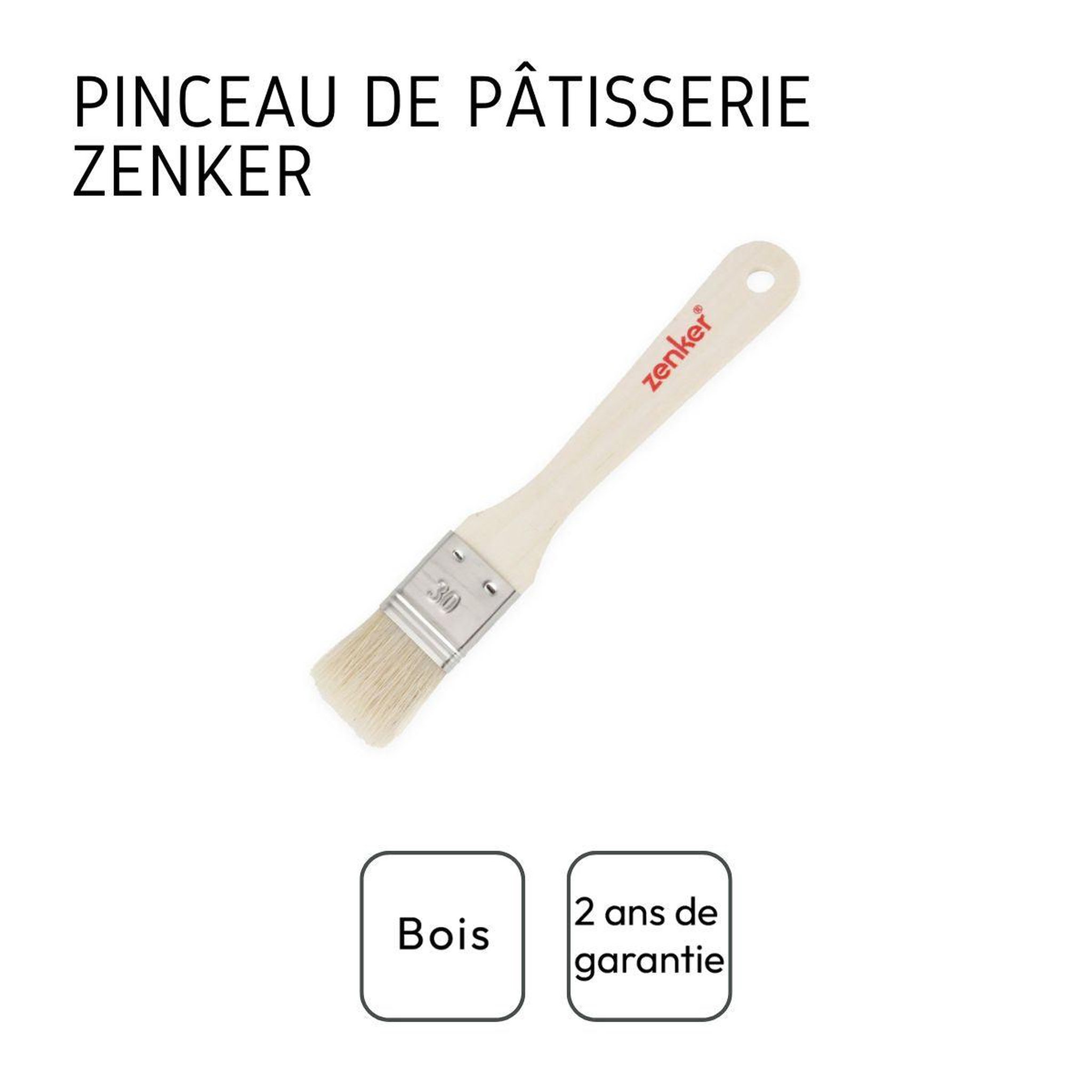 Voir la diapositive 4 : ZENKER Pinceau de cuisine et de pâtisserie 18,5 cm en poils de porc zenker smart pastry