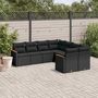 Voir la diapositive 1 : VIDAXL Salon de jardin 8 pcs avec coussins noir resine tressee