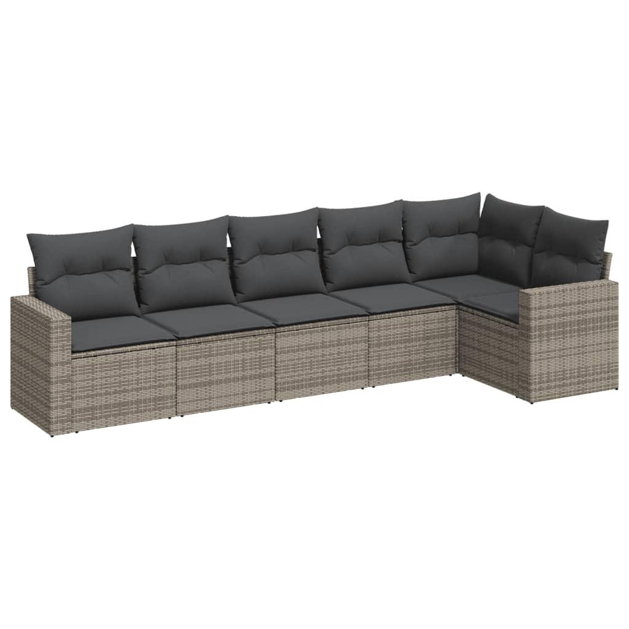Voir la diapositive 2 : VIDAXL Salon de jardin 6 pcs avec coussins gris resine tressee