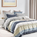 Home collection Parure housse de couette 100 % coton 57 fils Layera. Coloris disponibles : Bleu