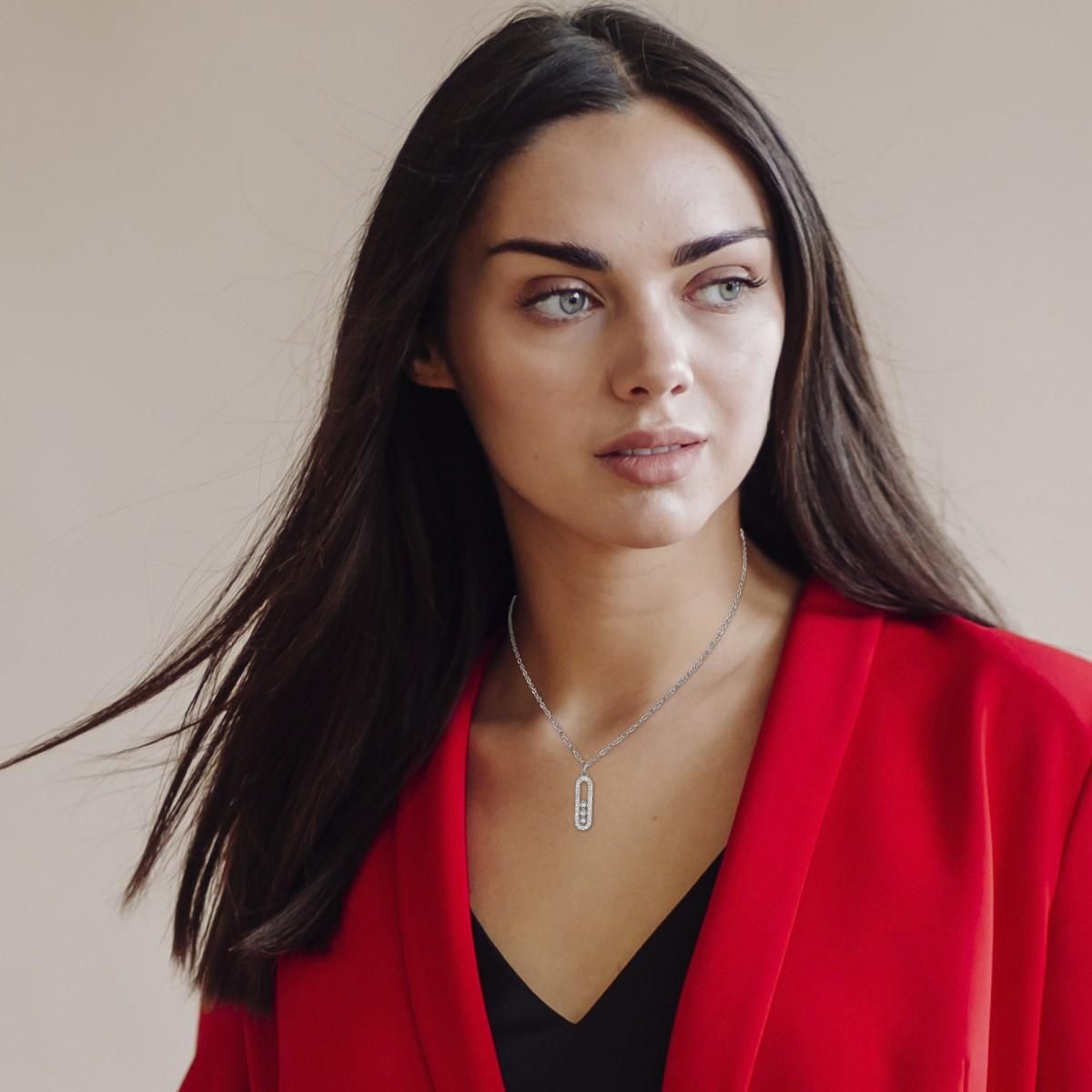 SC CRYSTAL Collier SC Crystal orné de Zirconium et de Cristaux scintillants