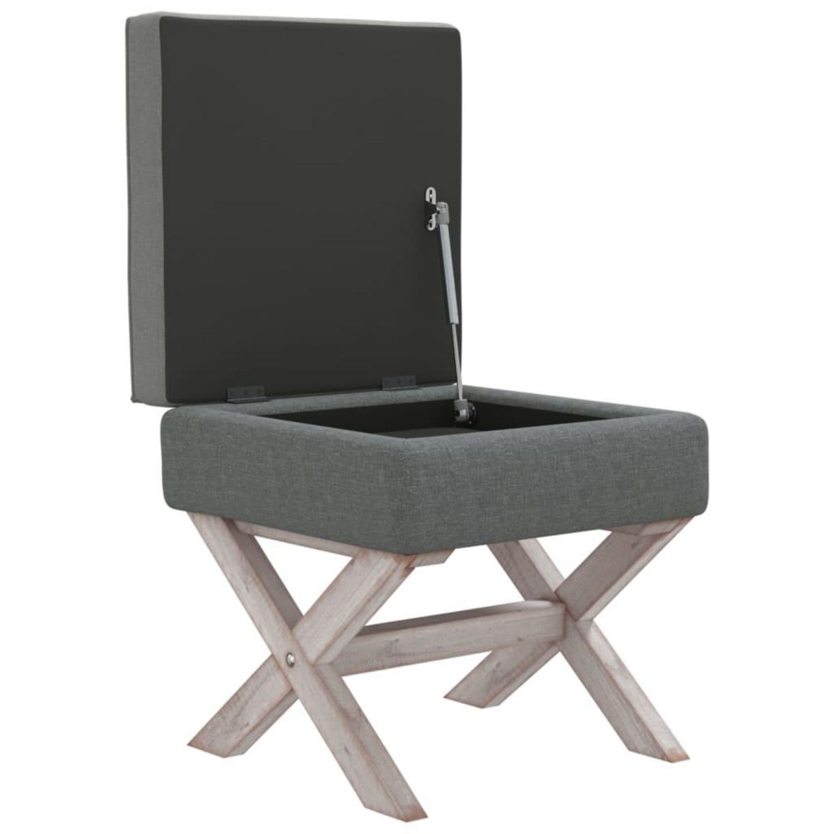 VIDAXL Tabouret de rangement Gris fonce 45x45x49 cm Tissu