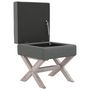 Voir la diapositive 4 : VIDAXL Tabouret de rangement Gris fonce 45x45x49 cm Tissu