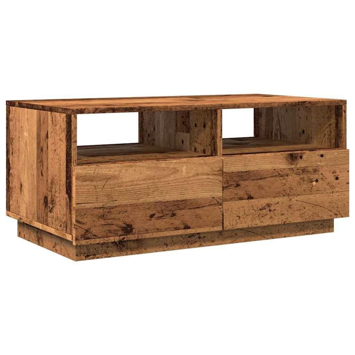 VIDAXL Table basse avec lumieres LED vieux bois 90x49x40 cm