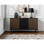 Voir la diapositive 1 : BEST MOBILIER Savanna - buffet bas - effet bois et noir - 3 tiroirs et 2 portes - 150 cm