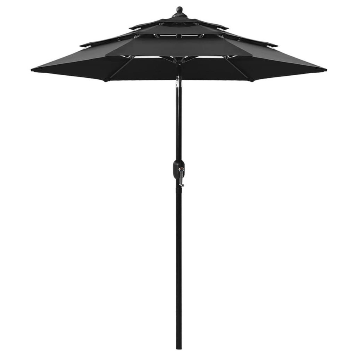 VIDAXL Parasol de jardin a 3 niveaux avec mat en aluminium noir