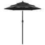 Voir la diapositive 1 : VIDAXL Parasol de jardin a 3 niveaux avec mat en aluminium noir