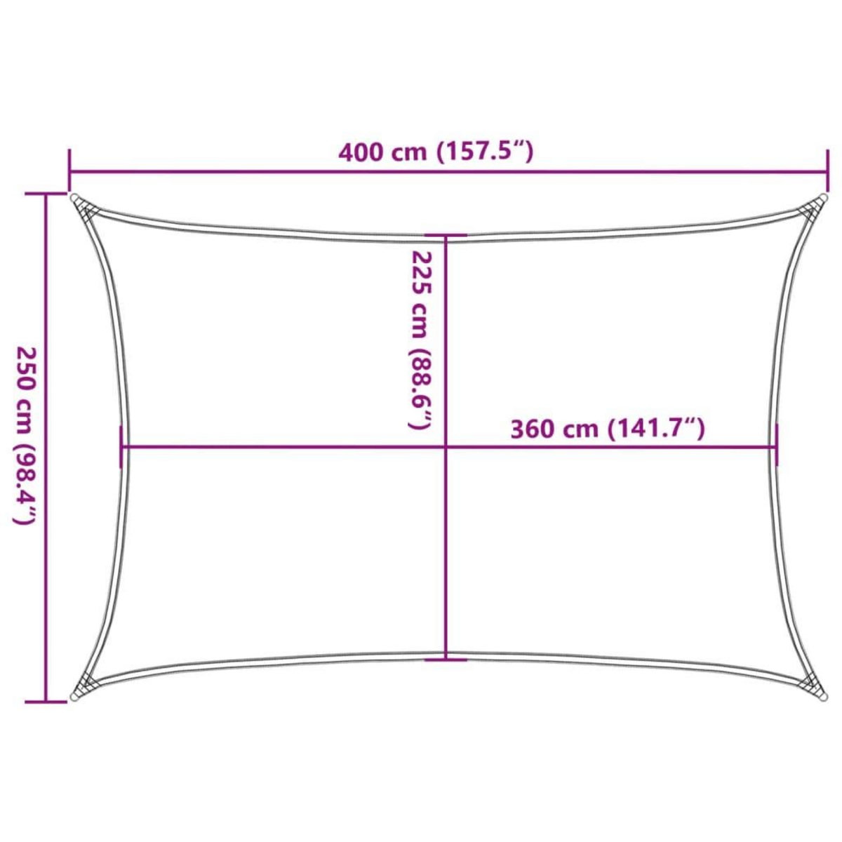 VIDAXL Voile d'ombrage 160 g/m^2 Anthracite 2,5x4 m PEHD