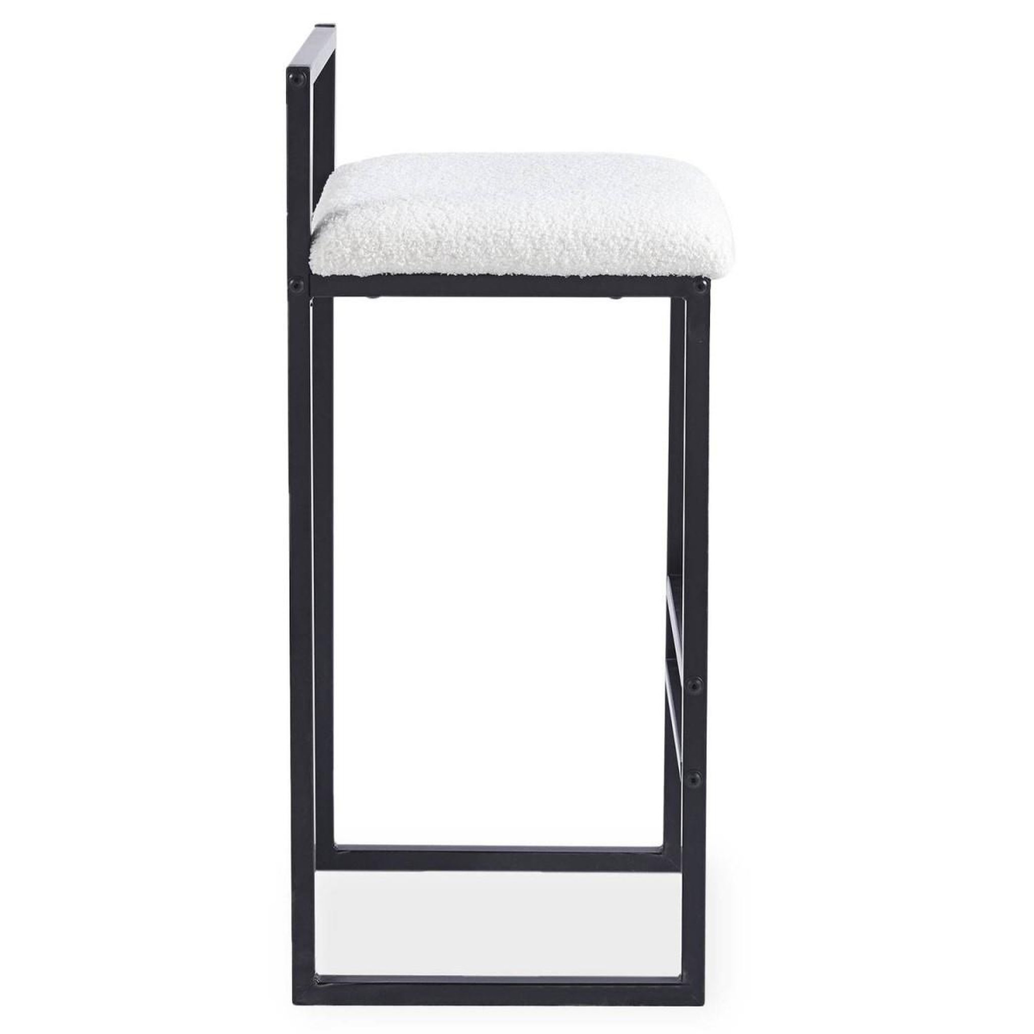 Voir la diapositive 4 : Paris Prix Tabouret de Bar Bouclette  Dakota  80cm Crème & Noir