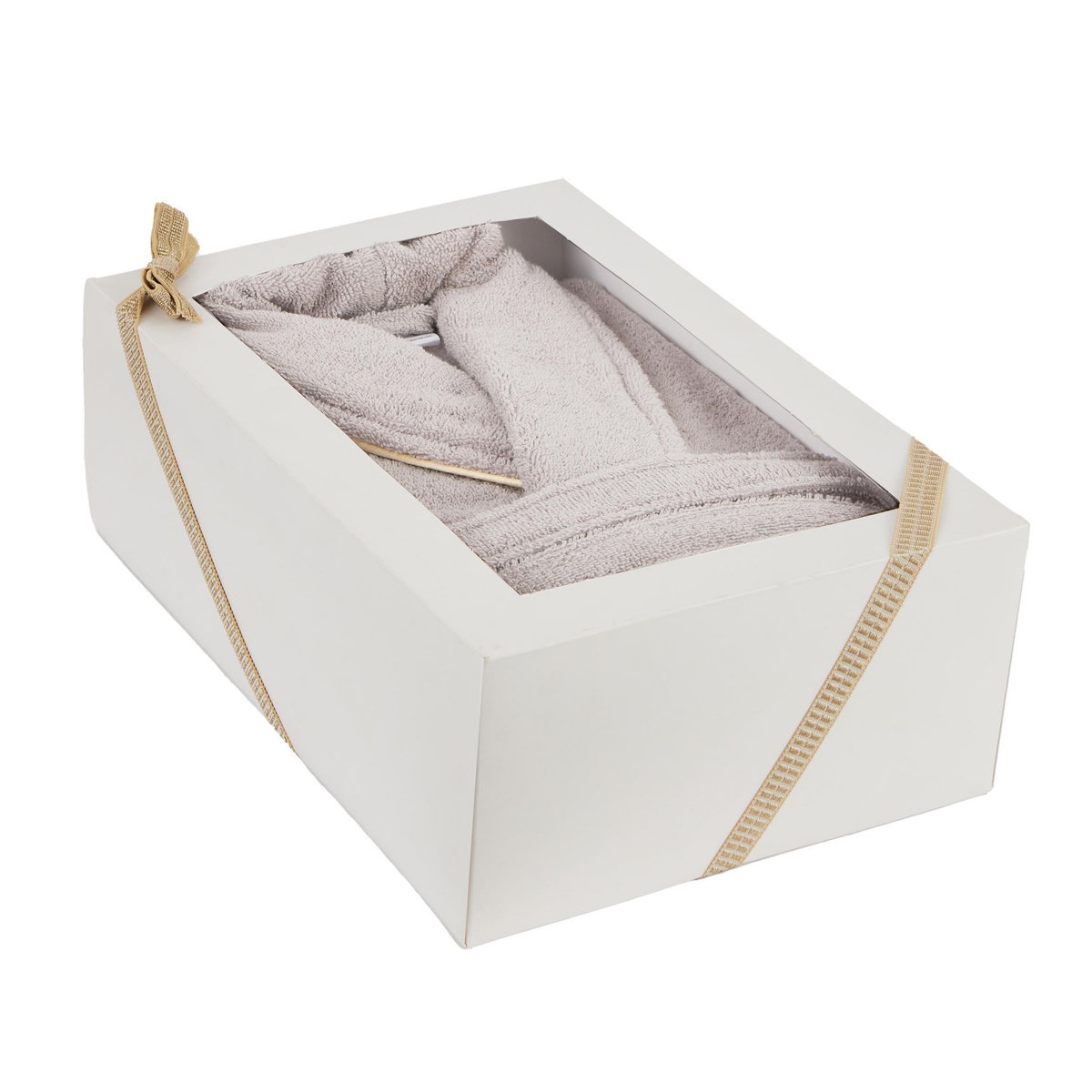 ACTUEL Pack cadeau peignoir en coton 400 g/m² encolure dorée