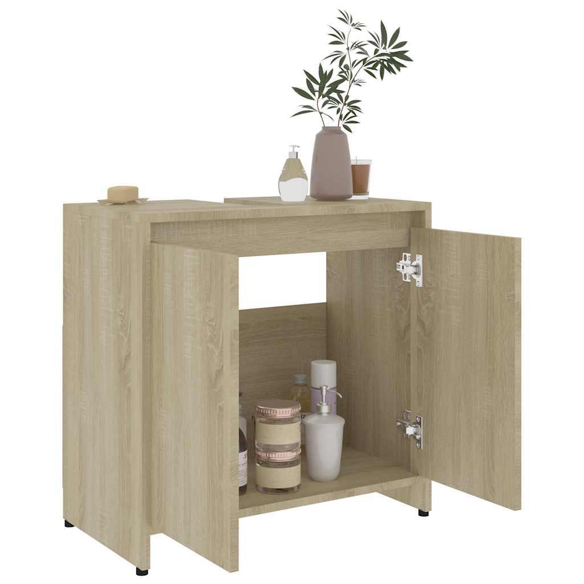 Voir la diapositive 4 : VIDAXL Armoire de salle de bain Chene sonoma Bois d'ingenierie