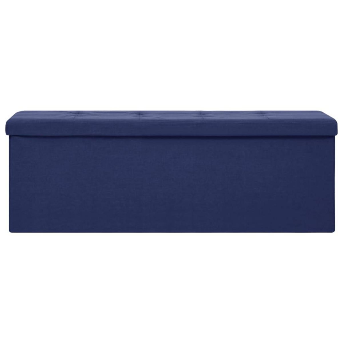 VIDAXL Banc de rangement pliable Bleu Faux lin