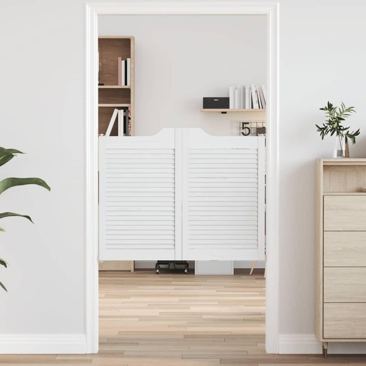 VIDAXL Portes battantes a persiennes 2 paires blanc 80x100 cm