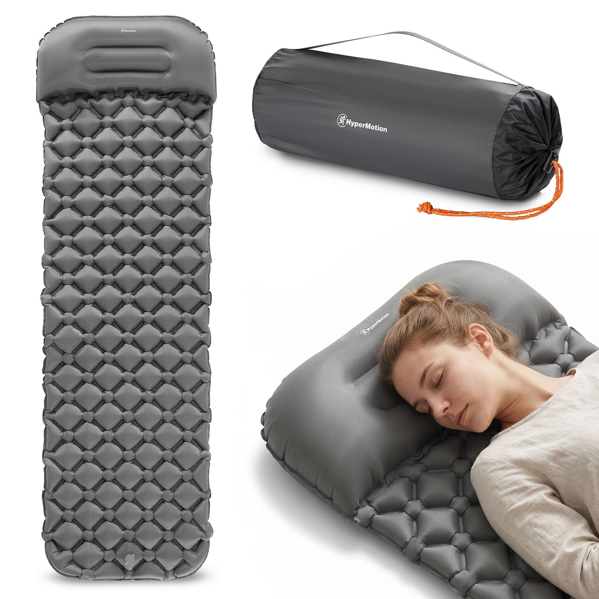 HYPERMOTION Matelas gonflable de camping HyperMotion Campmat 190 x 56 cm avec oreiller intégrés-