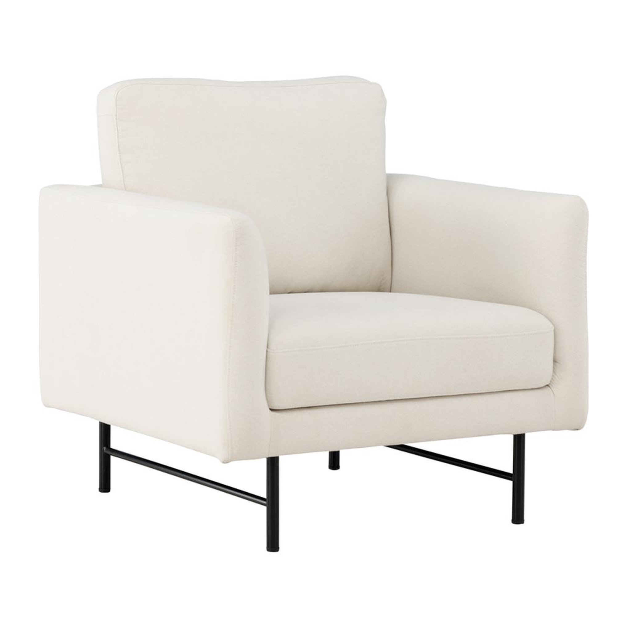 Paris Prix Fauteuil design en tissu  sky  87cm blanc