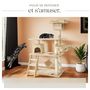Voir la diapositive 5 : tectake Arbre à chat 141 cm avec griffoir et plateforme d'escalade beige