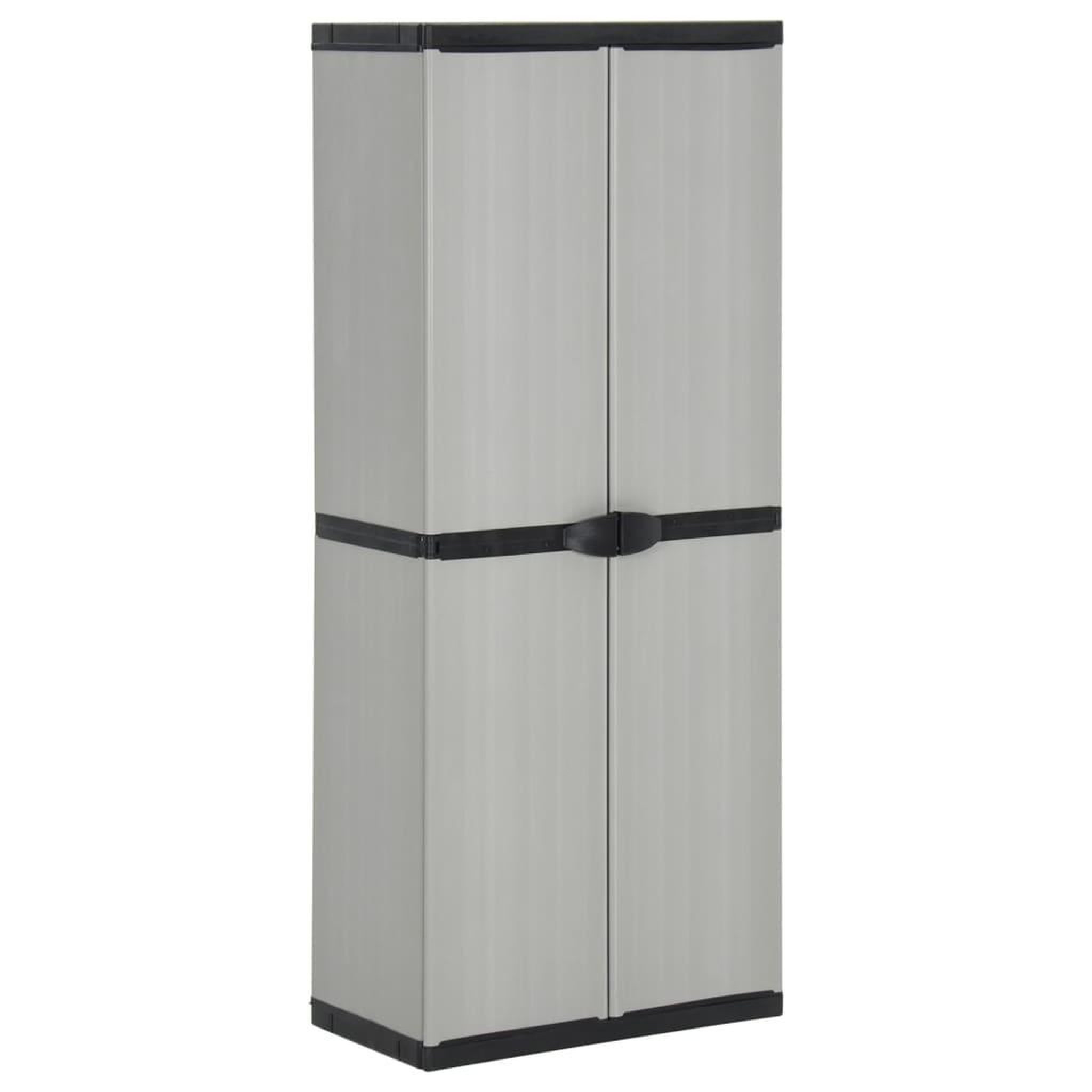 VIDAXL Armoire de rangement de jardin 3 etageres gris/noir 68x40x168cm